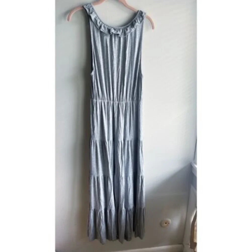 Jodifl Womens Maxi Dress Sleeveless Tiered Gray Ruffle Large Comfort Minimalist - Picture 5 of 6